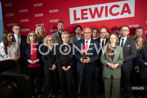  07.03.2026 WARSZAWA<br />KONFERENCJA LEWICY<br />N/Z WLODZIMIERZ CZARSZATY POLITYCY LEWICY<br />FOT. MARCIN BANASZKIEWICZ/FOTONEWS  