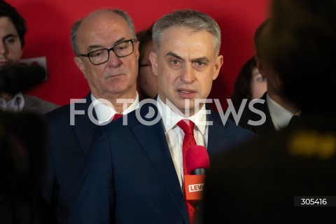  07.03.2026 WARSZAWA<br />KONFERENCJA LEWICY<br />N/Z WLODZIMIERZ CZARZASTY KRZYSZTOF GAWKOWSKI<br />FOT. MARCIN BANASZKIEWICZ/FOTONEWS  
