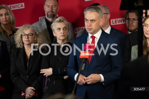  07.03.2026 WARSZAWA<br />KONFERENCJA LEWICY<br />N/Z KRZYSZTOF GAWKOWSKI KATARZYNA KOTULA JOANNA SCHEURING WIELGUS<br />FOT. MARCIN BANASZKIEWICZ/FOTONEWS  