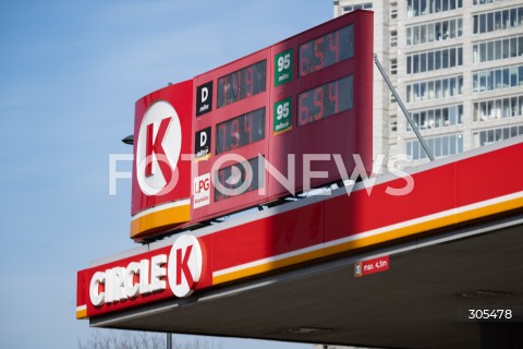  07.03.2026 WARSZAWA<br />STACJE BENZYNOWE<br />DROZEJACE PALIWO<br />N/Z CIRCLE K CENY PALIW <br />FOT. MARCIN BANASZKIEWICZ/FOTONEWS  
