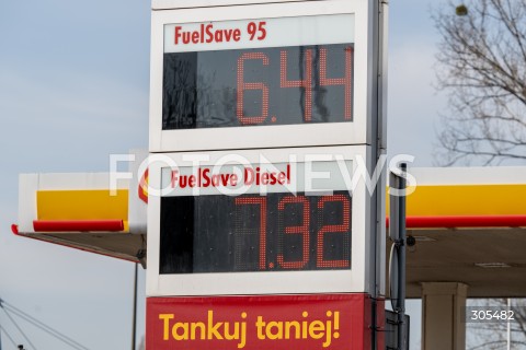  07.03.2026 WARSZAWA<br />STACJE BENZYNOWE<br />DROZEJACE PALIWO<br />N/Z SHELL CENY PALIW<br />FOT. MARCIN BANASZKIEWICZ/FOTONEWS  