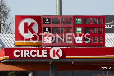  07.03.2026 WARSZAWA<br />STACJE BENZYNOWE<br />DROZEJACE PALIWO<br />N/Z CIRCLE K CENY PALIW <br />FOT. MARCIN BANASZKIEWICZ/FOTONEWS  