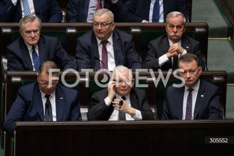  13.03.2026 WARSZAWA<br />POSIEDZENIE SEJMU RP<br />N/Z PRZEMYSLAW CZARNEK JAROSLAW KACZYNSKI MARIUSZ BLASZCZAK LEONARD KRASULSKI<br />FOT. MARCIN BANASZKIEWICZ/FOTONEWS  