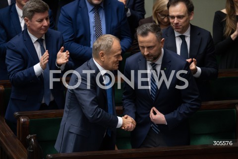  13.03.2026 WARSZAWA<br />POSIEDZENIE SEJMU RP<br />N/Z PREMIER DONALD TUSK WLADYSLAW KOSINIAK KAMYSZ<br />FOT. MARCIN BANASZKIEWICZ/FOTONEWS  