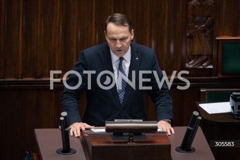  13.03.2026 WARSZAWA<br />POSIEDZENIE SEJMU RP<br />N/Z RADOSLAW SIKORSKI<br />FOT. MARCIN BANASZKIEWICZ/FOTONEWS  