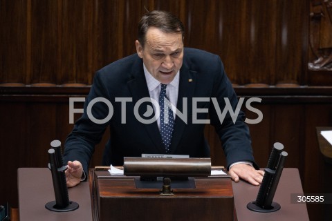  13.03.2026 WARSZAWA<br />POSIEDZENIE SEJMU RP<br />N/Z RADOSLAW SIKORSKI<br />FOT. MARCIN BANASZKIEWICZ/FOTONEWS  