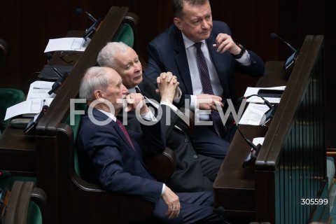  13.03.2026 WARSZAWA<br />POSIEDZENIE SEJMU RP<br />N/Z ANTONI MACIEREWICZ JAROSLAW KACZYNSKI MARIUSZ BLASZCZAK<br />FOT. MARCIN BANASZKIEWICZ/FOTONEWS  
