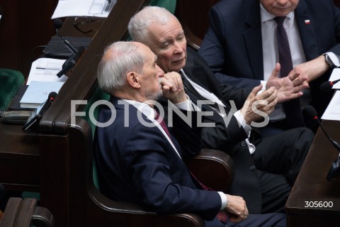 13.03.2026 WARSZAWA<br />POSIEDZENIE SEJMU RP<br />N/Z ANTONI MACIEREWICZ JAROSLAW KACZYNSKI<br />FOT. MARCIN BANASZKIEWICZ/FOTONEWS  