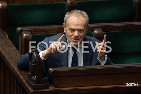  26.03.2026 WARSZAWA<br />POSIEDZENIE SEJMU<br />N/Z PREMIER DONALD TUSK<br />FOT. MARCIN BANASZKIEWICZ/FOTONEWS  