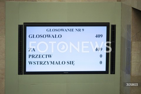  26.03.2026 WARSZAWA<br />POSIEDZENIE SEJMU<br />N/Z GLOSOWANIE NR 9 WYNIKI<br />FOT. MARCIN BANASZKIEWICZ/FOTONEWS  