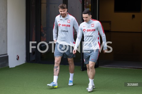  29.03.2026 WARSZAWA<br />TRENING REPREZENTACJI POLSKI W PILCE NOZNEJ<br />N/Z PRZEMYSLAW WISNIEWSKI BARTOSZ SLISZ<br />FOT. MARCIN BANASZKIEWICZ/FOTONEWS  