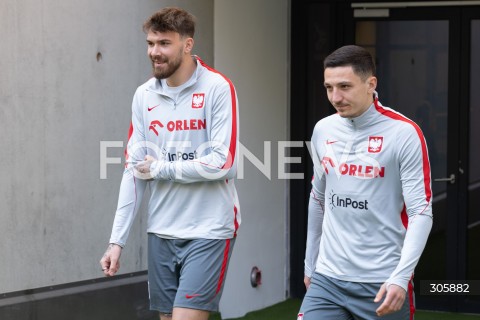  29.03.2026 WARSZAWA<br />TRENING REPREZENTACJI POLSKI W PILCE NOZNEJ<br />N/Z PRZEMYSLAW WISNIEWSKI BARTOSZ SLISZ<br />FOT. MARCIN BANASZKIEWICZ/FOTONEWS  