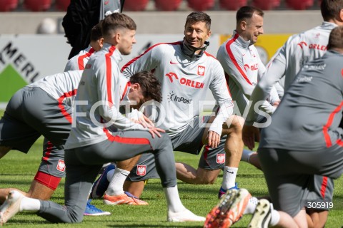 Trening reprezentacji Polski w piłce nożnej w Warszawie