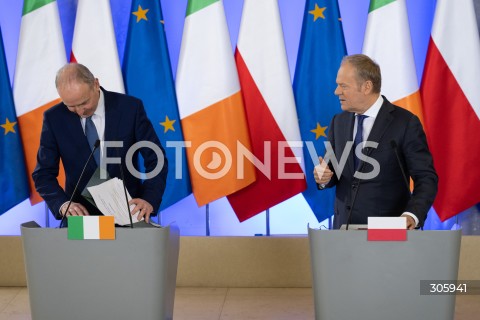  31.03.2026 WARSZAWA<br />SPOTKANIE PREMIERA DONALDA TUSKA Z PREMIEREM REPUBLIKI IRLANDII MICHEALEM MARTINEM<br /><br />MEETING OF THE PRIME MINISTER OF POLAND DONALD TUSK WITH THE TAOISEACH OF THE REPUBLIC OF IRELAND MICHEAL MARTIN<br /><br />N/Z MICHEAL MARTIN DONALD TUSK<br />FOT. MARCIN BANASZKIEWICZ/FOTONEWS  