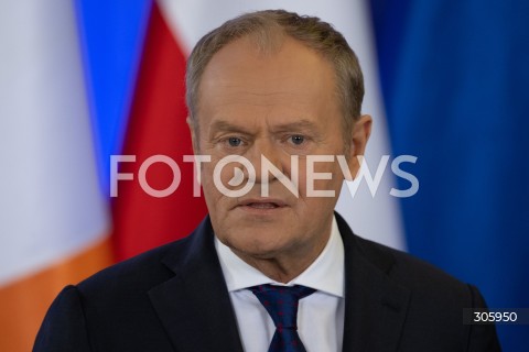  31.03.2026 WARSZAWA<br />SPOTKANIE PREMIERA DONALDA TUSKA Z PREMIEREM REPUBLIKI IRLANDII MICHEALEM MARTINEM<br /><br />MEETING OF THE PRIME MINISTER OF POLAND DONALD TUSK WITH THE TAOISEACH OF THE REPUBLIC OF IRELAND MICHEAL MARTIN<br /><br />N/Z PREMIER DONALD TUSK<br />FOT. MARCIN BANASZKIEWICZ/FOTONEWS  