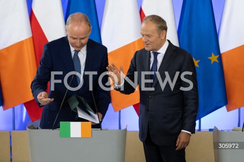  31.03.2026 WARSZAWA<br />SPOTKANIE PREMIERA DONALDA TUSKA Z PREMIEREM REPUBLIKI IRLANDII MICHEALEM MARTINEM<br /><br />MEETING OF THE PRIME MINISTER OF POLAND DONALD TUSK WITH THE TAOISEACH OF THE REPUBLIC OF IRELAND MICHEAL MARTIN<br /><br />N/Z MICHEAL MARTIN DONALD TUSK<br />FOT. MARCIN BANASZKIEWICZ/FOTONEWS  