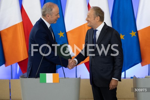  31.03.2026 WARSZAWA<br />SPOTKANIE PREMIERA DONALDA TUSKA Z PREMIEREM REPUBLIKI IRLANDII MICHEALEM MARTINEM<br /><br />MEETING OF THE PRIME MINISTER OF POLAND DONALD TUSK WITH THE TAOISEACH OF THE REPUBLIC OF IRELAND MICHEAL MARTIN<br /><br />N/Z MICHEAL MARTIN DONALD TUSK<br />FOT. MARCIN BANASZKIEWICZ/FOTONEWS  