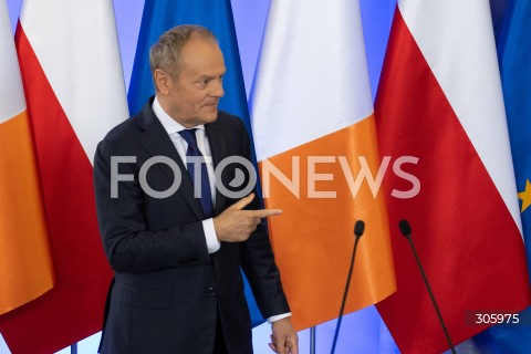  31.03.2026 WARSZAWA<br />SPOTKANIE PREMIERA DONALDA TUSKA Z PREMIEREM REPUBLIKI IRLANDII MICHEALEM MARTINEM<br /><br />MEETING OF THE PRIME MINISTER OF POLAND DONALD TUSK WITH THE TAOISEACH OF THE REPUBLIC OF IRELAND MICHEAL MARTIN<br /><br />N/Z PREMIER DONALD TUSK<br />FOT. MARCIN BANASZKIEWICZ/FOTONEWS  