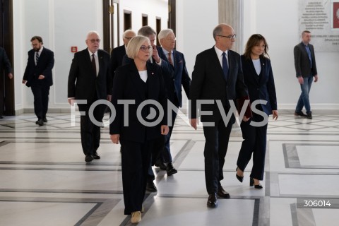  09.04.2026 WARSZAWA<br />DZIEN W SEJMIE<br />N/Z WLODZIMIERZ CZARZASTY DOROTA NIEDZIELA MONIKA WIELICHOWSKA BYLI SEDZIOWIE TK<br />FOT. MARCIN BANASZKIEWICZ/FOTONEWS  
