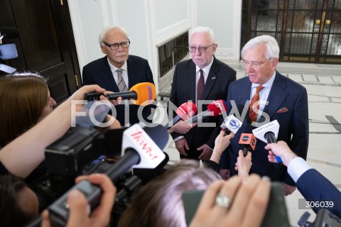  09.04.2026 WARSZAWA<br />DZIEN W SEJMIE<br />N/Z MAREK SAFJAN JERZY STEPIEN BOHDAN ZDZIENNICKI<br />FOT. MARCIN BANASZKIEWICZ/FOTONEWS  
