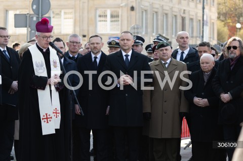  10.04.2026 WARSZAWA<br />OBCHODY ROCZNICY KATASTROFY SMOLENSKIEJ<br />N/Z ZBIGNIEW BOGUCKI PREZYDENT KAROL NAWROCKI WIESLAW KUKULA JAROSLAW KACZYNSKI<br />FOT. MARCIN BANASZKIEWICZ/FOTONEWS  