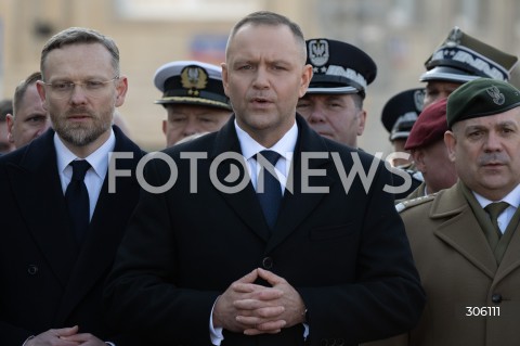  10.04.2026 WARSZAWA<br />OBCHODY ROCZNICY KATASTROFY SMOLENSKIEJ<br />N/Z ZBIGNIEW BOGUCKI PREZYDENT KAROL NAWROCKI WIESLAW KUKULA<br />FOT. MARCIN BANASZKIEWICZ/FOTONEWS  