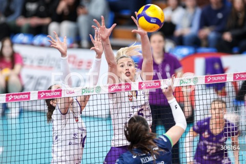  11.04.2026 RZESZOW <br />SIATKOWKA <br />TAURONLIGA LIGA SIATKOWKI KOBIET LSK 2025/2026 <br />CWIERCFINAL - MECZ NR 3<br />POLISH WOMEN VOLLEYBALL LEAGUE <br />MECZ KS DEVELOPRES RZESZOW - BKS BOSTIK ZGO BIELSKO BIALA<br />N/Z LAURA HEYRMAN BLOK <br /> 