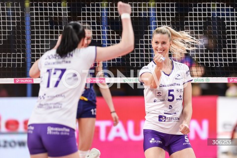  15.04.2026 RZESZOW <br />SIATKOWKA <br />TAURONLIGA LIGA SIATKOWKI KOBIET LSK 2025/2026 <br />FINAL - MECZ NR 1<br />POLISH WOMEN VOLLEYBALL LEAGUE <br />MECZ KS DEVELOPRES RZESZOW - PGE BUDOWLANI LODZ<br />N/Z LAURA HEYRMAN RADOSC EMOCJE <br /> 