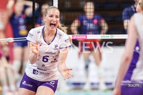  15.04.2026 RZESZOW <br />SIATKOWKA <br />TAURONLIGA LIGA SIATKOWKI KOBIET LSK 2025/2026 <br />FINAL - MECZ NR 1<br />POLISH WOMEN VOLLEYBALL LEAGUE <br />MECZ KS DEVELOPRES RZESZOW - PGE BUDOWLANI LODZ<br />N/Z MARRIT JASPER RADOSC EMOCJE SYLWETKA <br /> 