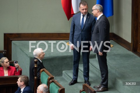  17.04.2026 WARSZAWA<br />POSIEDZENIE SEJMU RP<br />N/Z JAROSLAW KACZYNSKI MARIUSZ BLASZCZAK WLODZIMIERZ CZARZASTY<br />FOT. MARCIN BANASZKIEWICZ/FOTONEWS  