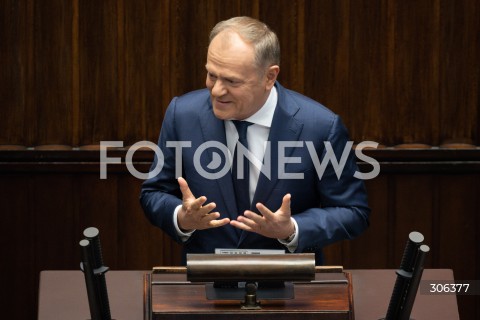  17.04.2026 WARSZAWA<br />POSIEDZENIE SEJMU RP<br />N/Z PREMIER DONALD TUSK<br />FOT. MARCIN BANASZKIEWICZ/FOTONEWS  