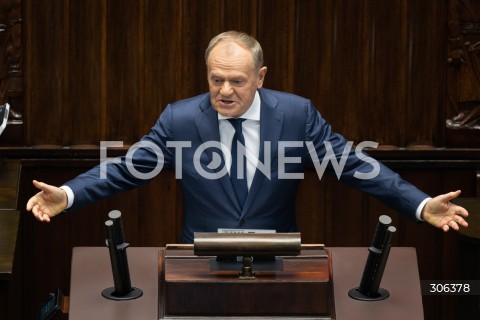  17.04.2026 WARSZAWA<br />POSIEDZENIE SEJMU RP<br />N/Z PREMIER DONALD TUSK<br />FOT. MARCIN BANASZKIEWICZ/FOTONEWS  
