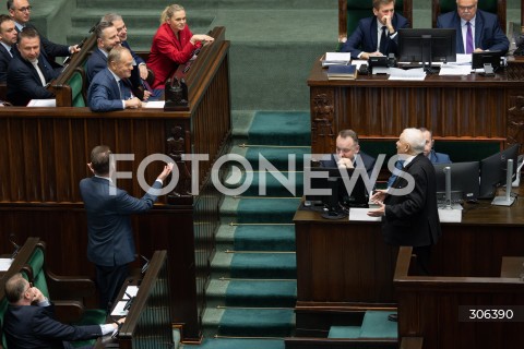  17.04.2026 WARSZAWA<br />POSIEDZENIE SEJMU RP<br />N/Z JAROSLAW KACZYNSKI DONALD TUSK MARIUSZ BLASZCZAK<br />FOT. MARCIN BANASZKIEWICZ/FOTONEWS  