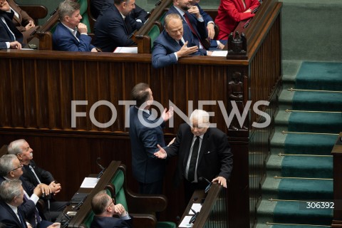  17.04.2026 WARSZAWA<br />POSIEDZENIE SEJMU RP<br />N/Z JAROSLAW KACZYNSKI DONALD TUSK MARIUSZ BLASZCZAK<br />FOT. MARCIN BANASZKIEWICZ/FOTONEWS  