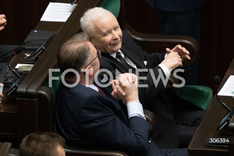  17.04.2026 WARSZAWA<br />POSIEDZENIE SEJMU RP<br />N/Z PRZEMYSLAW CZARNEK JAROSLAW KACZYNSKI<br />FOT. MARCIN BANASZKIEWICZ/FOTONEWS  
