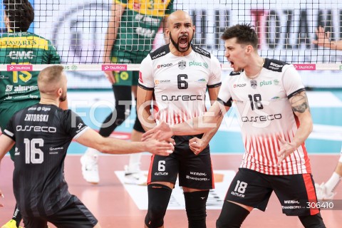  18.04.2026 RZESZOW<br />SIATKOWKA MEZCZYZN<br />PLUSLIGA SEZON 2025/2026<br />POLFINAL - 2. MECZ ( SEMIFINAL ) <br />PLUS LIGA POLISH MEN VOLLEYBALL LEAGUE<br />MECZ ASSECO RESOVIA RZESZOW  - ALURON CMC WARTA ZAWIERCIE <br />N/Z DANNY DEMYANENKO KLEMEN CEBULJ RADOSC EMOCJE <br /> 