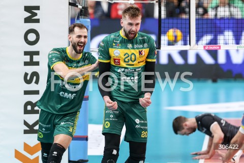  18.04.2026 RZESZOW<br />SIATKOWKA MEZCZYZN<br />PLUSLIGA SEZON 2025/2026<br />POLFINAL - 2. MECZ ( SEMIFINAL ) <br />PLUS LIGA POLISH MEN VOLLEYBALL LEAGUE<br />MECZ ASSECO RESOVIA RZESZOW  - ALURON CMC WARTA ZAWIERCIE <br />N/Z AARON RUSSELL MATEUSZ BIENIEK RADOSC EMOCJE <br /> 