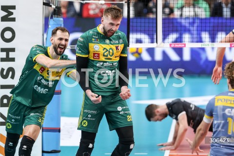  18.04.2026 RZESZOW<br />SIATKOWKA MEZCZYZN<br />PLUSLIGA SEZON 2025/2026<br />POLFINAL - 2. MECZ ( SEMIFINAL ) <br />PLUS LIGA POLISH MEN VOLLEYBALL LEAGUE<br />MECZ ASSECO RESOVIA RZESZOW  - ALURON CMC WARTA ZAWIERCIE <br />N/Z AARON RUSSELL MATEUSZ BIENIEK RADOSC EMOCJE <br /> 