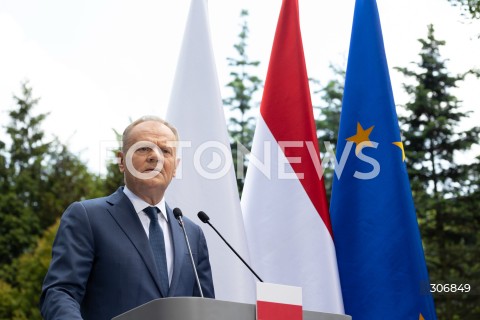  20.05.2026 WARSZAWA<br />SPOTKANIE PREMIERA DONALDA TUSKA Z PREMIEREM WEGIER PETEREM MAGYAREM W WARSZAWIE <br />KONFERENCJA PRASOWA<br />N/Z PREMIER DONALD TUSK<br /> 
