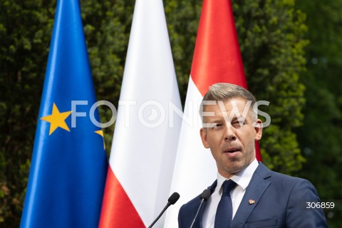  20.05.2026 WARSZAWA<br />SPOTKANIE PREMIERA DONALDA TUSKA Z PREMIEREM WEGIER PETEREM MAGYAREM W WARSZAWIE <br />KONFERENCJA PRASOWA<br />N/Z PETER MAGYAR<br /> 
