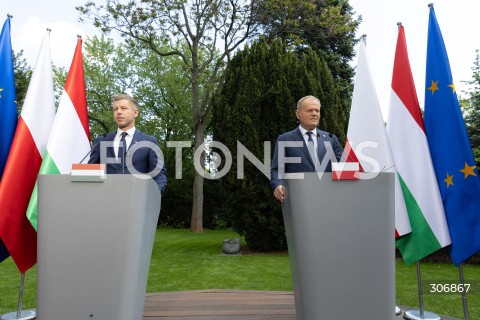  20.05.2026 WARSZAWA<br />SPOTKANIE PREMIERA DONALDA TUSKA Z PREMIEREM WEGIER PETEREM MAGYAREM W WARSZAWIE <br />KONFERENCJA PRASOWA<br />N/Z PETER MAGYAR PREMIER DONALD TUSK<br /> 