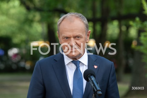  09.06.2026 WARSZAWA<br />KONFERENCJA PRASOWA PREMIERA TUSKA WICEPREMIERA KOSINIAKA KAMYSZA I KANDYDATKI NA PREZYDENTA KRAKOWA<br />N/Z PREMIER DONALD TUSK<br /> 
