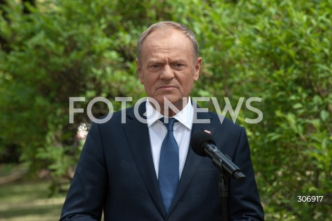  09.06.2026 WARSZAWA<br />KONFERENCJA PRASOWA PREMIERA TUSKA WICEPREMIERA KOSINIAKA KAMYSZA I KANDYDATKI NA PREZYDENTA KRAKOWA<br />N/Z PREMIER DONALD TUSK<br /> 