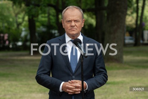  09.06.2026 WARSZAWA<br />KONFERENCJA PRASOWA PREMIERA TUSKA WICEPREMIERA KOSINIAKA KAMYSZA I KANDYDATKI NA PREZYDENTA KRAKOWA<br />N/Z PREMIER DONALD TUSK<br /> 