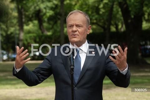  09.06.2026 WARSZAWA<br />KONFERENCJA PRASOWA PREMIERA TUSKA WICEPREMIERA KOSINIAKA KAMYSZA I KANDYDATKI NA PREZYDENTA KRAKOWA<br />N/Z PREMIER DONALD TUSK<br /> 