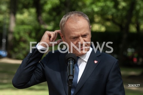  09.06.2026 WARSZAWA<br />KONFERENCJA PRASOWA PREMIERA TUSKA WICEPREMIERA KOSINIAKA KAMYSZA I KANDYDATKI NA PREZYDENTA KRAKOWA<br />N/Z PREMIER DONALD TUSK<br /> 