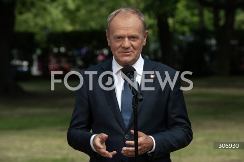  09.06.2026 WARSZAWA<br />KONFERENCJA PRASOWA PREMIERA TUSKA WICEPREMIERA KOSINIAKA KAMYSZA I KANDYDATKI NA PREZYDENTA KRAKOWA<br />N/Z PREMIER DONALD TUSK<br /> 