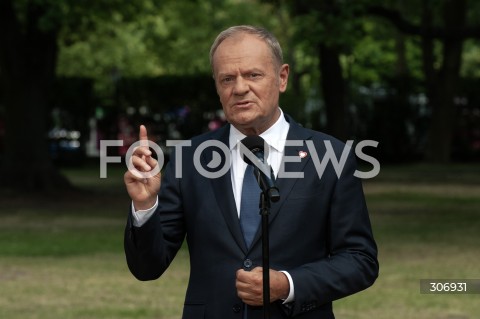  09.06.2026 WARSZAWA<br />KONFERENCJA PRASOWA PREMIERA TUSKA WICEPREMIERA KOSINIAKA KAMYSZA I KANDYDATKI NA PREZYDENTA KRAKOWA<br />N/Z PREMIER DONALD TUSK<br /> 