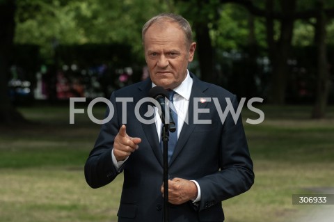  09.06.2026 WARSZAWA<br />KONFERENCJA PRASOWA PREMIERA TUSKA WICEPREMIERA KOSINIAKA KAMYSZA I KANDYDATKI NA PREZYDENTA KRAKOWA<br />N/Z PREMIER DONALD TUSK<br /> 