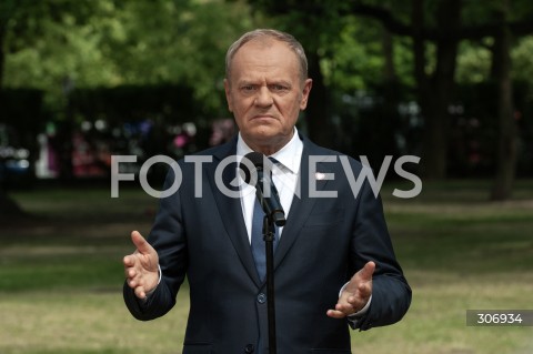  09.06.2026 WARSZAWA<br />KONFERENCJA PRASOWA PREMIERA TUSKA WICEPREMIERA KOSINIAKA KAMYSZA I KANDYDATKI NA PREZYDENTA KRAKOWA<br />N/Z PREMIER DONALD TUSK<br /> 